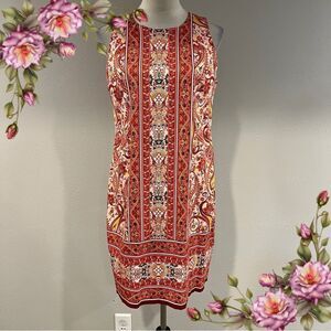 London Times Sleeveless paisley print midi dress